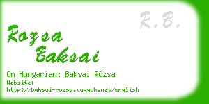 rozsa baksai business card
